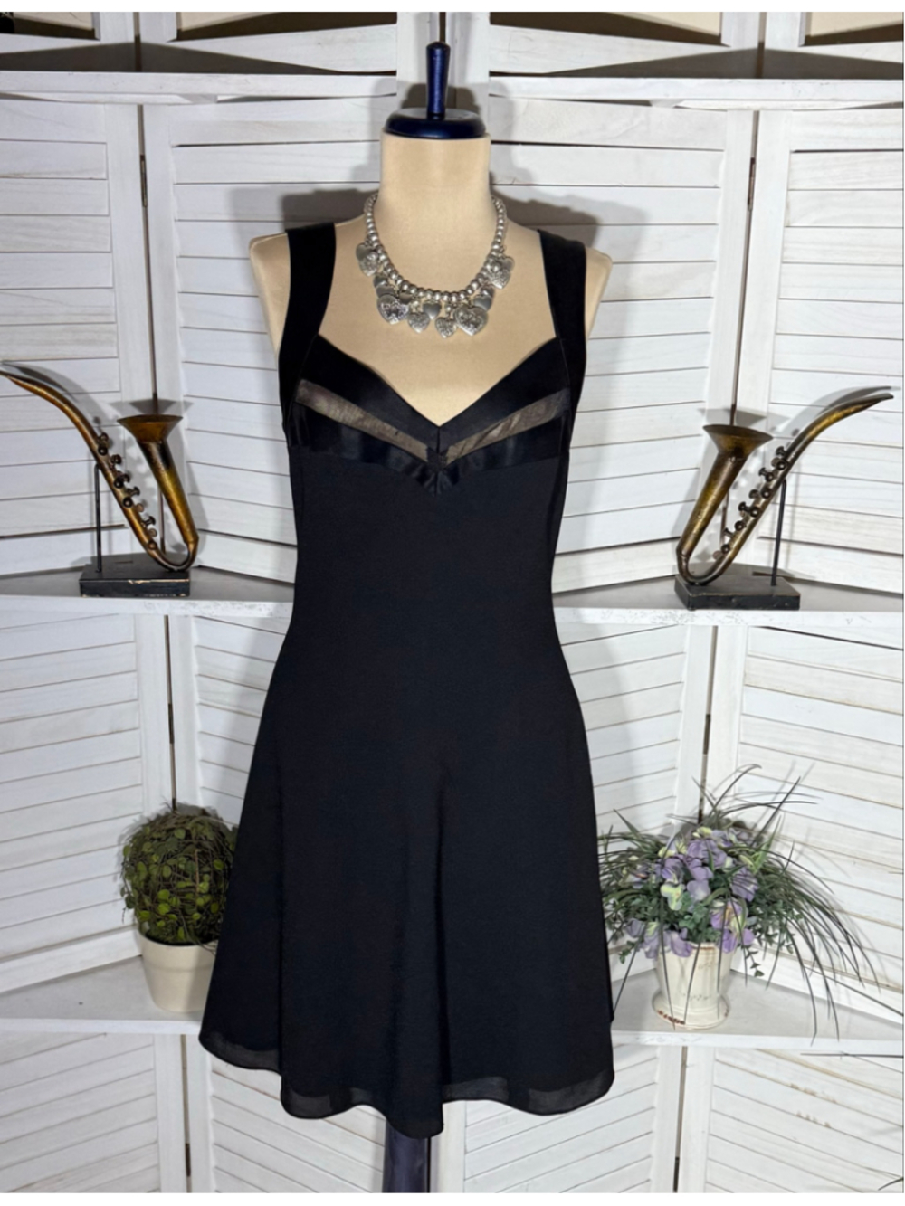 Saks 5th Ave vintage 90s babydoll chiffon dress homecoming whimsigoth cocktail 8